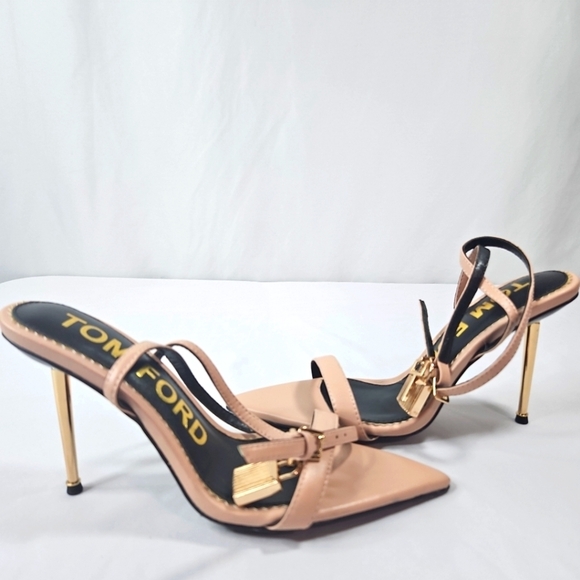 Tom Ford Neutral Padlock Heels Size 38 - Picture 8 of 11